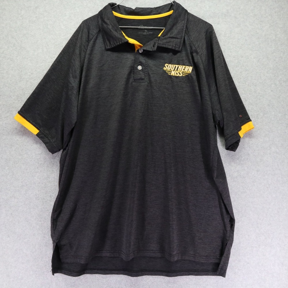 Southern Miss Golden Eagles Polo Shirt Mens XL Chiliwear Golf Gray Short Sleeve‎